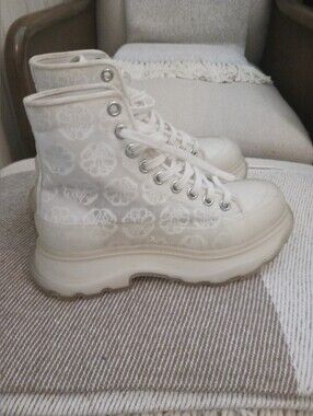 Alexander McQueen Tread Slick Transparent Floral Boots